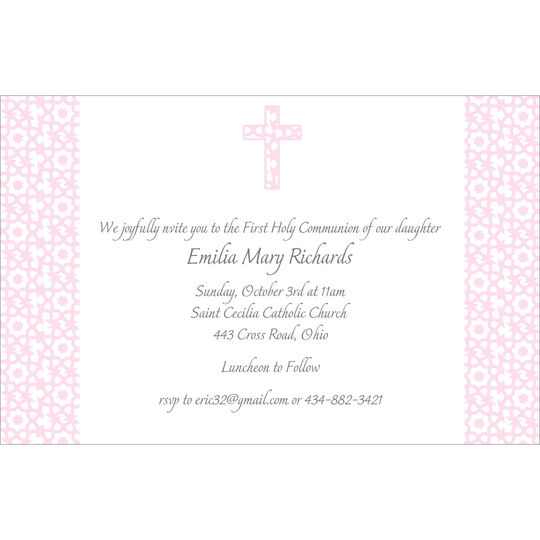 Elegant Pastel Pink Cross Invitations